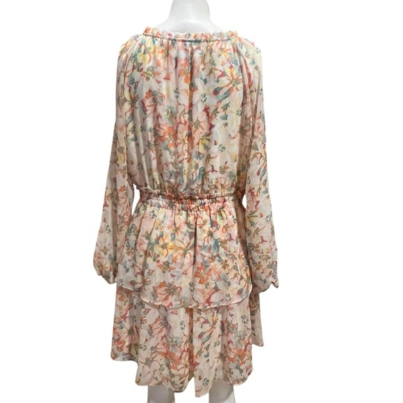 LC Lauren Conrad Orange and Pink Tiered Ruffled Sundress - Picture 3 of 9